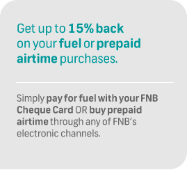 Get up to 15% back on fuel or airtime