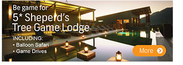 Be game for 5* Sheperd’s Tree Game Lodge INCLUDING: Balloon Safari; Game Drives